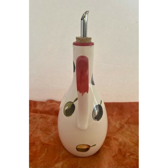 KITCHEN PREP 101 by TABLETOPS UNLIMITED GLAZED CERAMIC OLIVE OIL Bottle Plates‎ - Picture 2 of 8